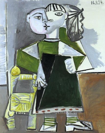 Paloma debout 1954 kubistisch Ölgemälde